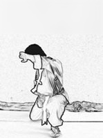 La feuille morte qui tombe, à droite